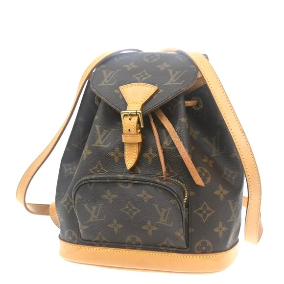 LOUIS VUITTON Mini Montsouris Backpack Bag Monogram Leather Brown - Picture 1 of 16